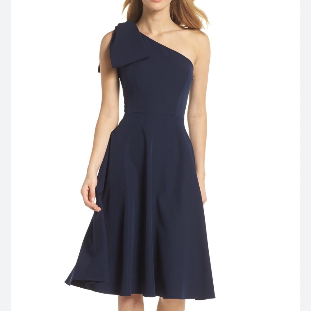 Gal Meets Glam Navy One Shoulder Dress